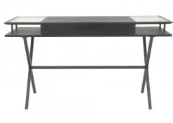 Bureau Balch Noir Chêne Massif Verre