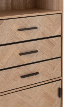 Armoire Haute 3 Tiroirs Zig Zag Naturel Noir -Meubles De Maison Magasin 931 1 Armoire Haute 3 Tiroirs Zig Zag Naturel Noir JLine Jolipa Deco Campagne Chic 6