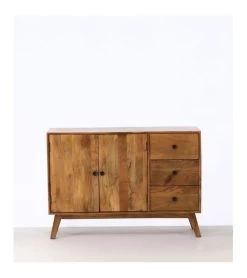 Buffet Bas Bois 2 Portes 3 Tiroirs Ateka Athezza