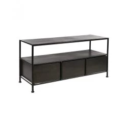 Meuble TV Indus 3T Typographic Métal Noir Pomax -Meubles De Maison Magasin 939 1 Meuble TV Indus 3T Typographic Meta Noir Pomax deco Campagne Chic 4
