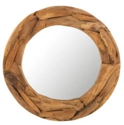 Miroir Rond Teck Naturel Jline Jolipa