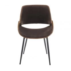 Chaise Mannix Marron Bois Velours