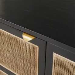 Meuble TV Calvi Noir Bois Cannage -Meubles De Maison Magasin 949 1 Meuble TV Calvi Noir Bois Rotin Signature Mobilier Deco Campagne Chic 7