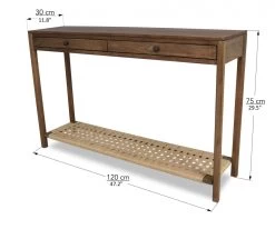 Console 2 Tiroirs Daphné Bois Cordes -Meubles De Maison Magasin 966 1 Console 2 Tiroirs Daphne Bois Cordes Amadeus Cades Deco Campagne Chic 5