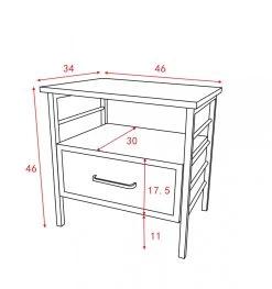 Chevet 1 Tiroir Fernand -Meubles De Maison Magasin 966 1 Table de Chevet 1 Tiroir Fernand Amadeus cades Deco Campagne Chic 3