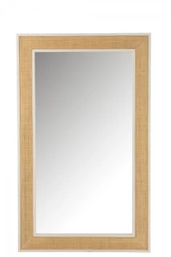 Miroir Molly Bois Blanc Rotin Naturel GM