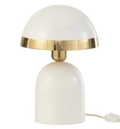 Lampe Bord Doré Métal Blanc
