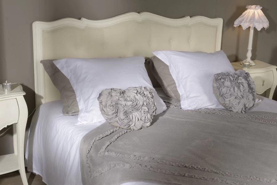 Tête De Lit Bois Blanc Tissu Murano 160cm Amadeus 4 Tête De Lit Bois Blanc Tissu Murano 160cm Amadeus – Image 2