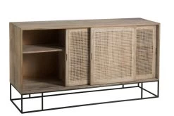 Buffet Bas 3 Portes Manguier Rotin Tissé Naturel -Meubles De Maison Magasin 977 1 Buffet Bas 3 Portes Manguier Rotin Tisse Naturel Jline Jolipa Deco Campagne chic 7