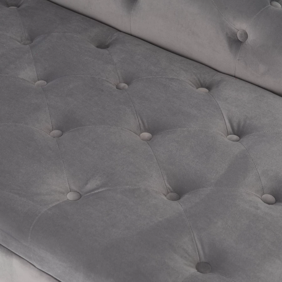 Méridienne Velours Capitonné Gris Amadeus Cades Deco 5 Méridienne Velours Capitonné Gris Amadeus Cades Deco – Image 3