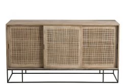 Buffet Bas 3 Portes Manguier Rotin Tissé Naturel -Meubles De Maison Magasin 992 1 Buffet Bas 3 Portes Manguier Rotin Tisse Naturel Jline Jolipa Deco Campagne chic 4